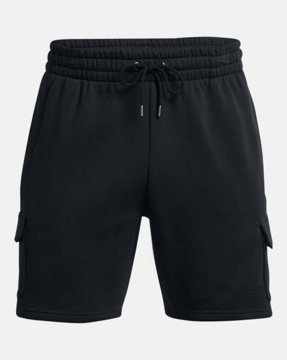 Men's UA Icon Fleece Cargo Shorts in Black image number 5